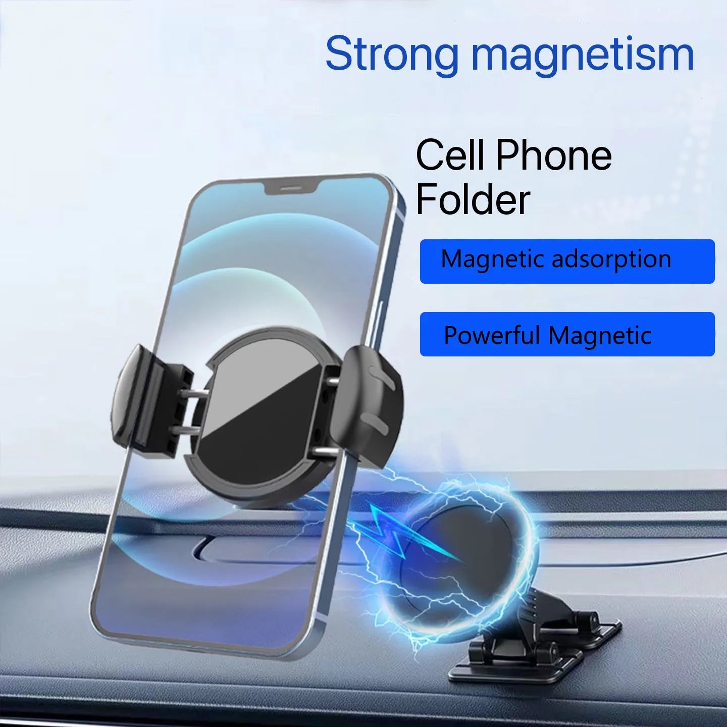 Foldable Magnetic Vacuum Car Phone Holder – Strong Suction, Total Freedom!