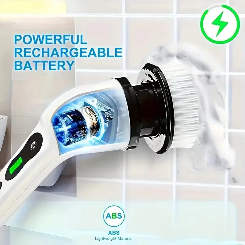 9-in-1 Electric Spin Cleaning Brush – Multi-Purpose Wireless Scrubber for Bathroom, Kitchen, Floors & More