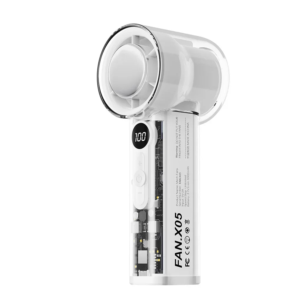 High-Speed Handheld Cooling Fan with Semiconductor Refrigeration – 3000mAh Rechargeable Battery