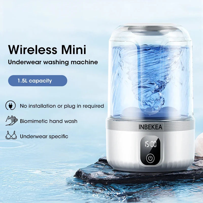 Portable USB Mini Washing Machine – Compact Travel Washer for Underwear, Socks & Small Laundry | Energy-Efficient, Quiet & Disinfection Function | Ideal for Home, Camping, Dorms & Apartments
