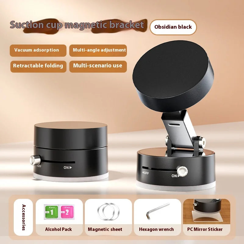 Foldable Magnetic Vacuum Car Phone Holder – Strong Suction, Total Freedom!