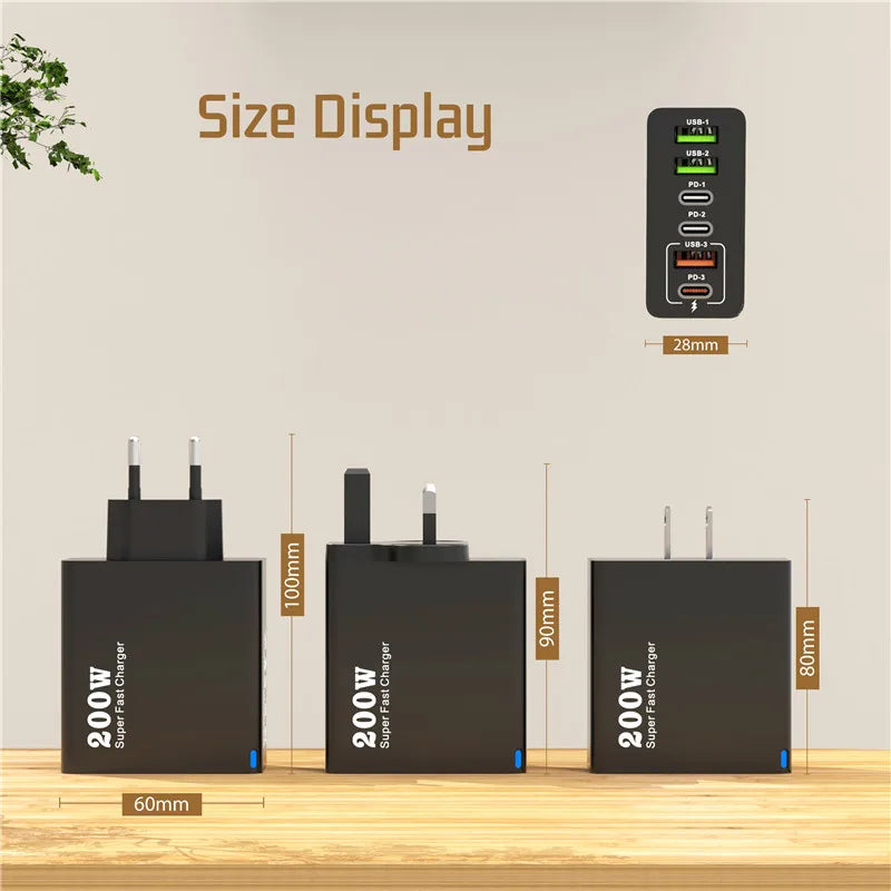 ⚡ 6-Port USB-C PD Fast Charging Station – Power Up All Your Devices at Once!