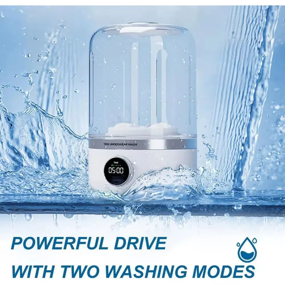 Wireless Portable Washing Machine – 1L Mini Washer for Underwear & Socks with Dehydration | USB Rechargeable, Compact & Energy-Efficient