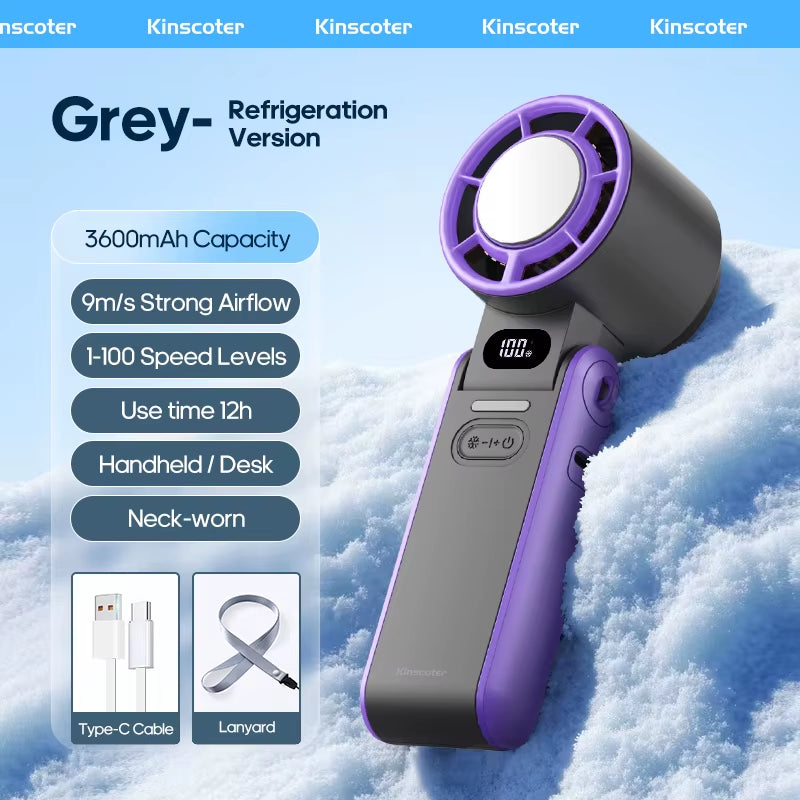 ❄️ KINSCOTER Mini Cooling Handheld Fan – Your Pocket-Sized Power Breeze! 🔋💨