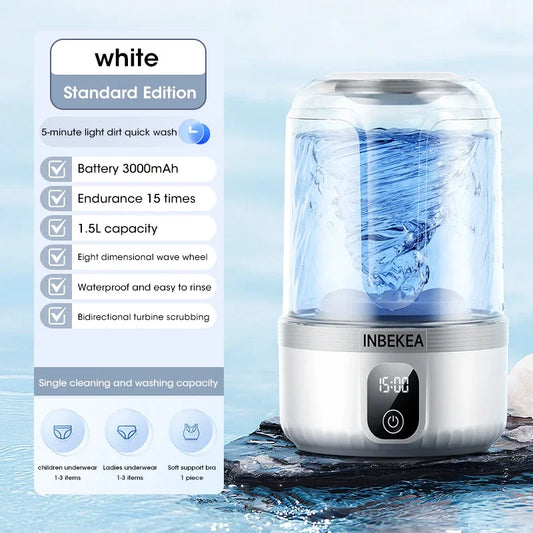 Portable USB Mini Washing Machine – Compact Travel Washer for Underwear, Socks & Small Laundry | Energy-Efficient, Quiet & Disinfection Function | Ideal for Home, Camping, Dorms & Apartments