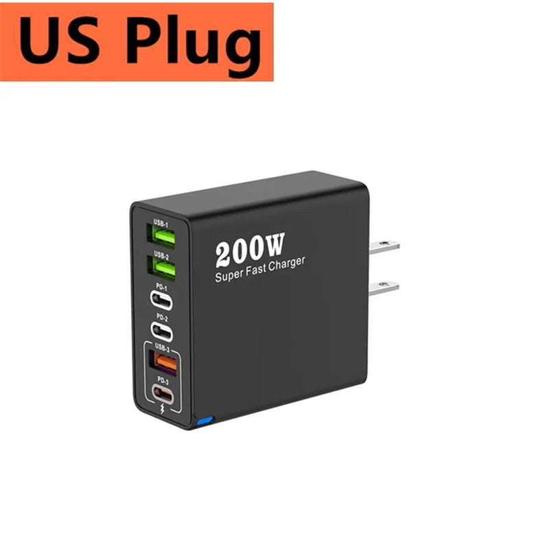 ⚡ 6-Port USB-C PD Fast Charging Station – Power Up All Your Devices at Once!