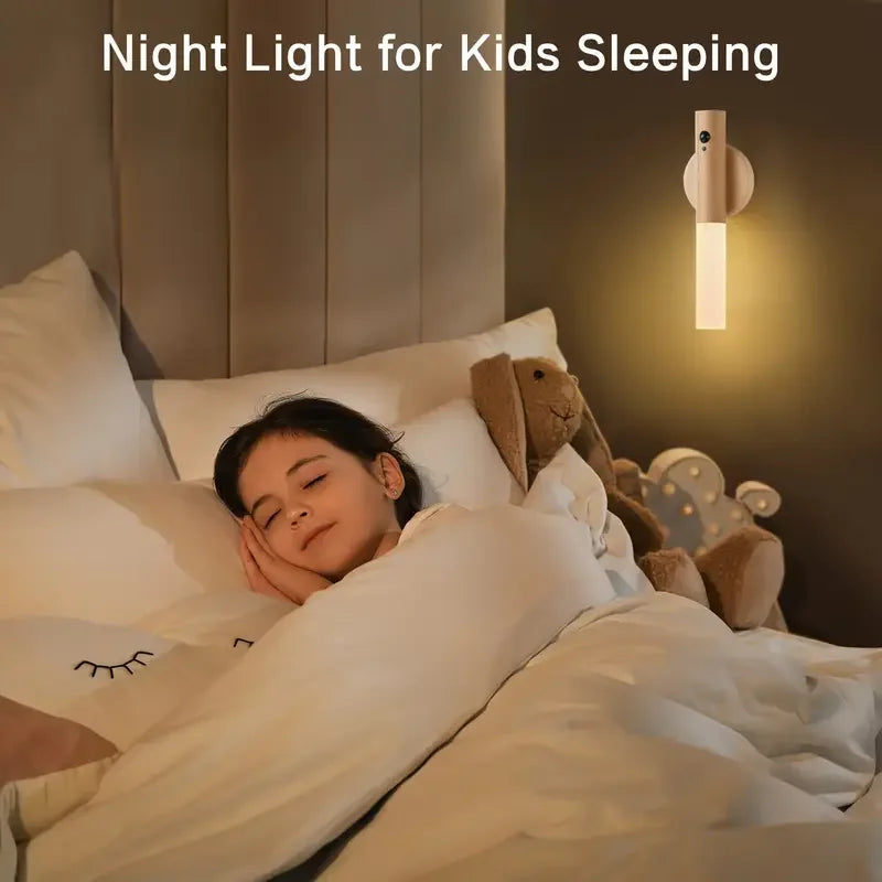 Smart Motion Sensor LED Night Light – Rechargeable, Magnetic & Stylish! 