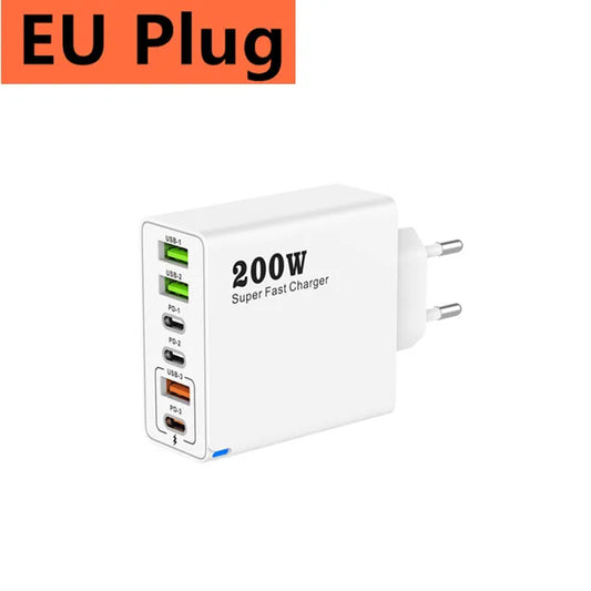 ⚡ 6-Port USB-C PD Fast Charging Station – Power Up All Your Devices at Once!