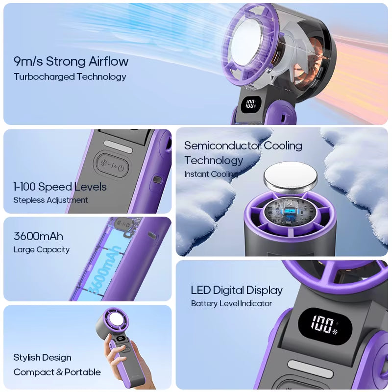 ❄️ KINSCOTER Mini Cooling Handheld Fan – Your Pocket-Sized Power Breeze! 🔋💨