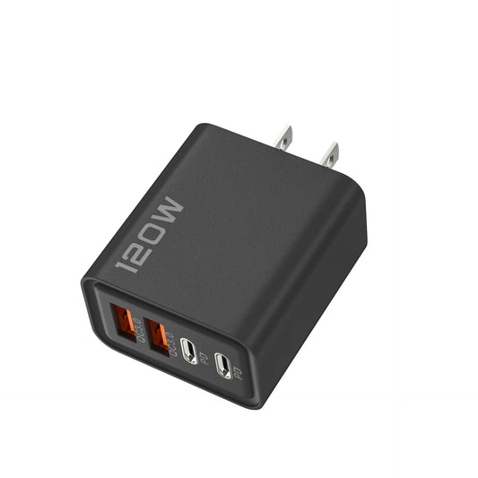 120W 4-Port USB Wall Charger with Quick Charge 3.0 & USB-C PD – Fast Charging Adapter for iPhone 16, Samsung S24, Xiaomi 15 & More