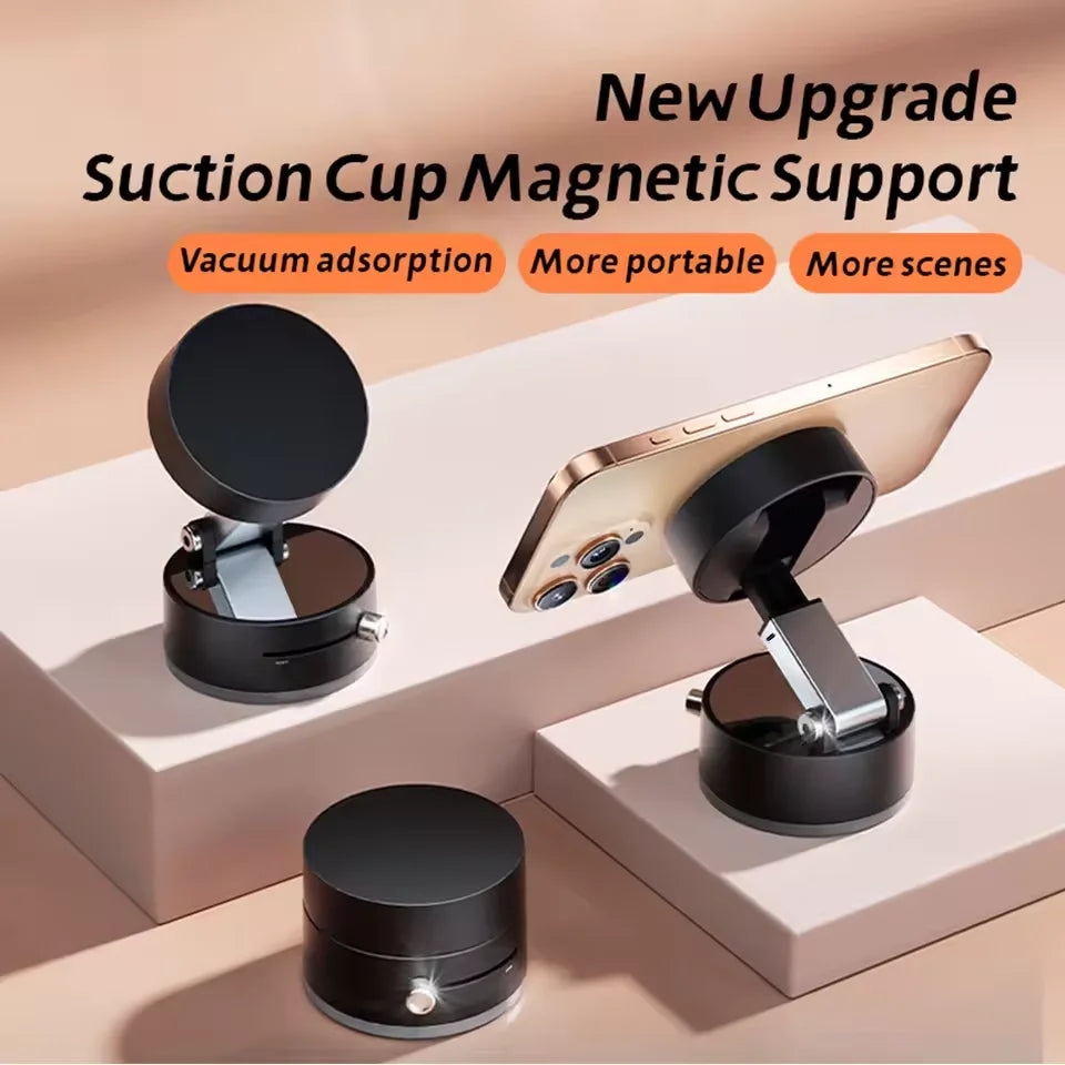 Foldable Magnetic Vacuum Car Phone Holder – Strong Suction, Total Freedom!