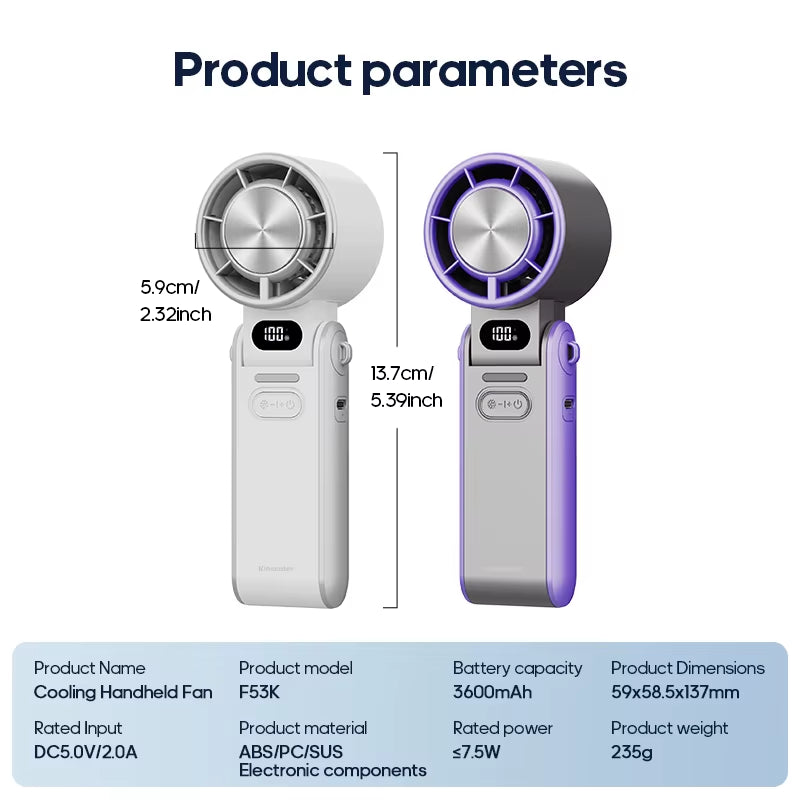 ❄️ KINSCOTER Mini Cooling Handheld Fan – Your Pocket-Sized Power Breeze! 🔋💨