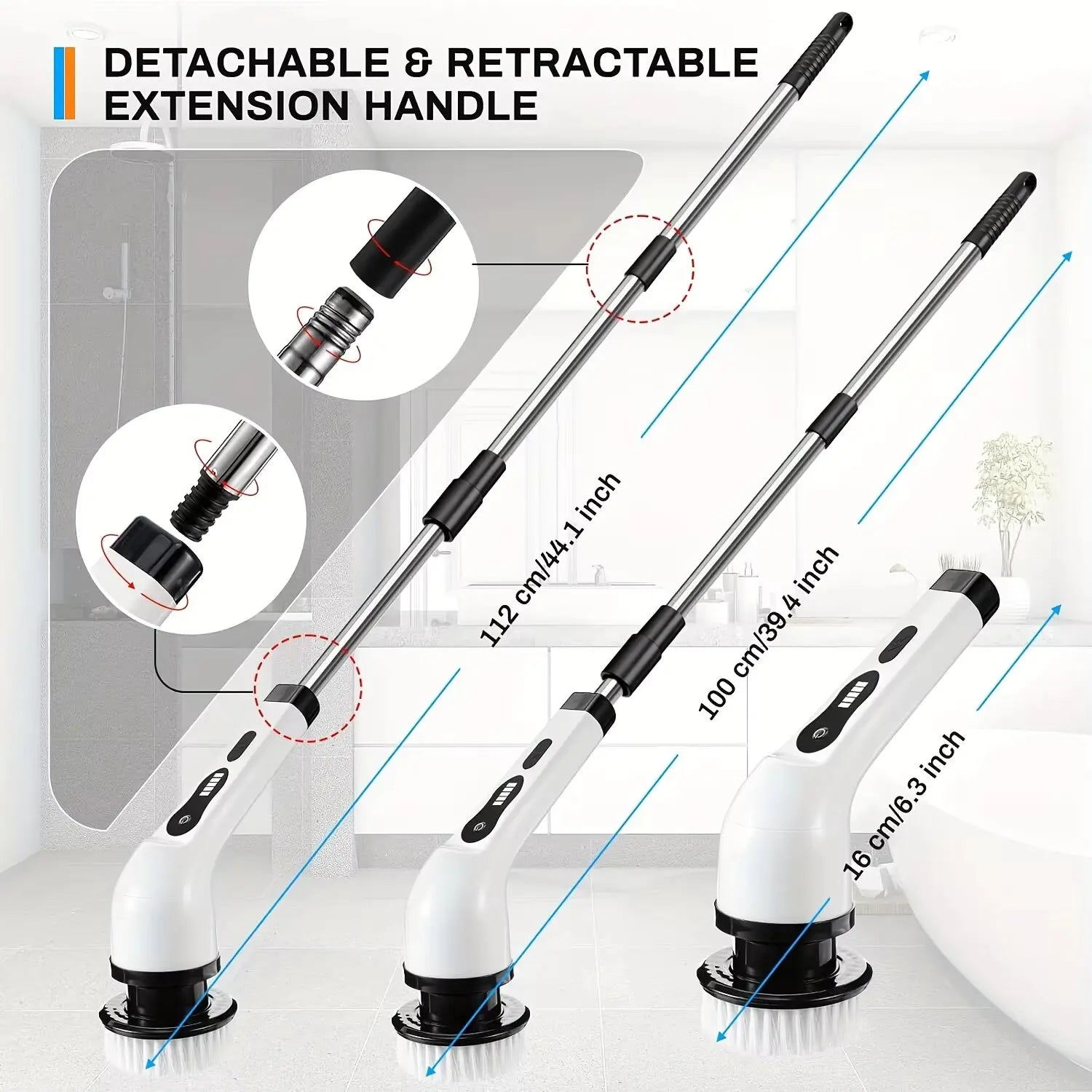 9-in-1 Electric Spin Cleaning Brush – Multi-Purpose Wireless Scrubber for Bathroom, Kitchen, Floors & More