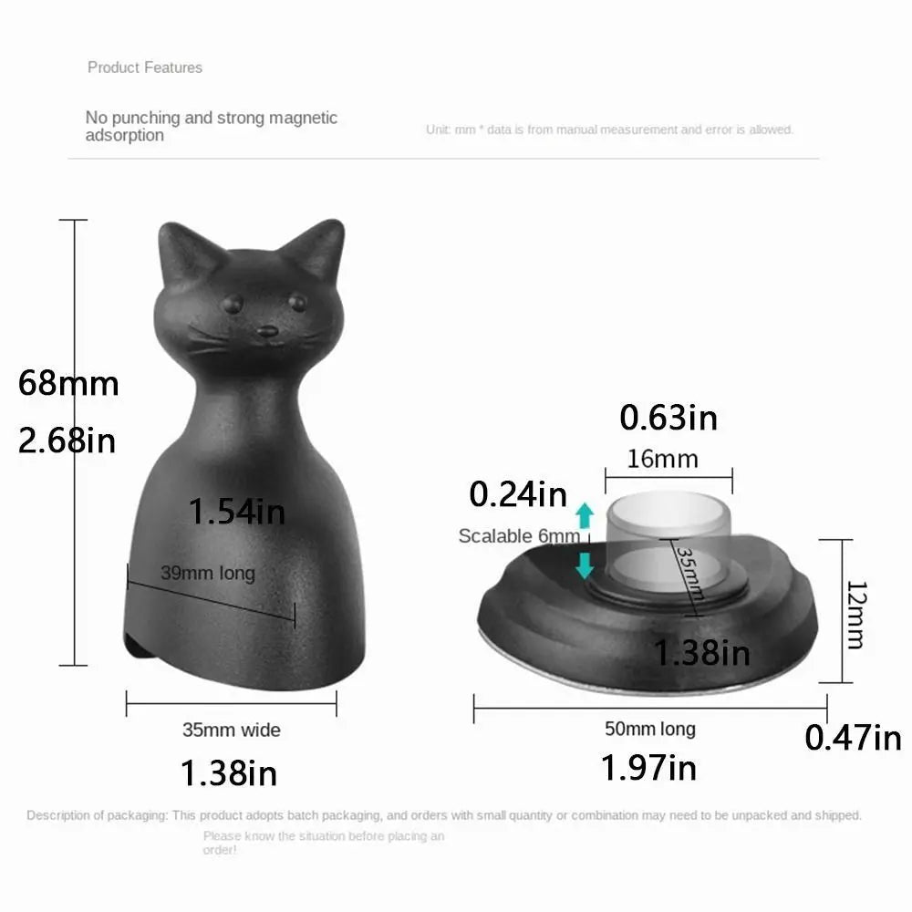 🐾 Magnetic Cat-Shaped Door Stopper – No Drills, Just Purr-fect Protection!