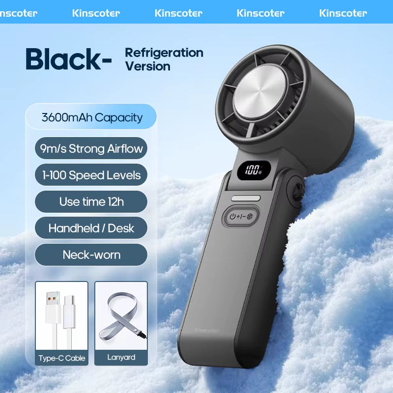 ❄️ KINSCOTER Mini Cooling Handheld Fan – Your Pocket-Sized Power Breeze! 🔋💨