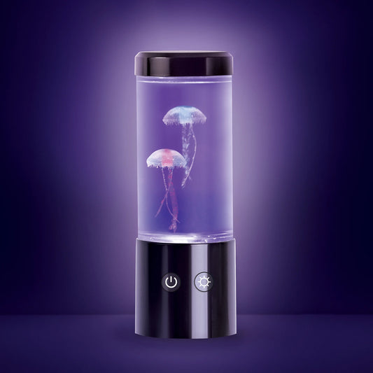 Merkury Innovations Jellyfish Night Light Lamp – 9" USB-Powered Aquarium Lamp with Lifelike Motion & Multicolor LED Lighting, Easy Mode Switching