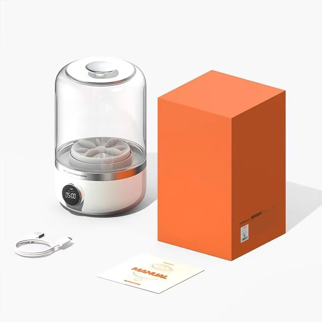 Wireless Portable Washing Machine – 1L Mini Washer for Underwear & Socks with Dehydration | USB Rechargeable, Compact & Energy-Efficient