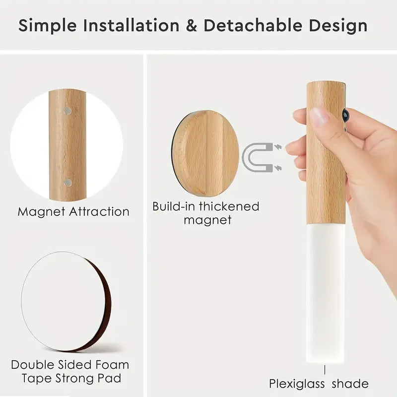 Smart Motion Sensor LED Night Light – Rechargeable, Magnetic & Stylish! 