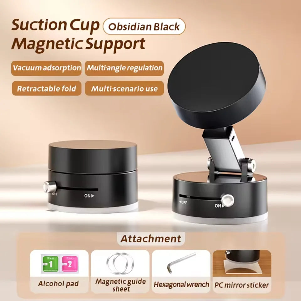 Foldable Magnetic Vacuum Car Phone Holder – Strong Suction, Total Freedom!