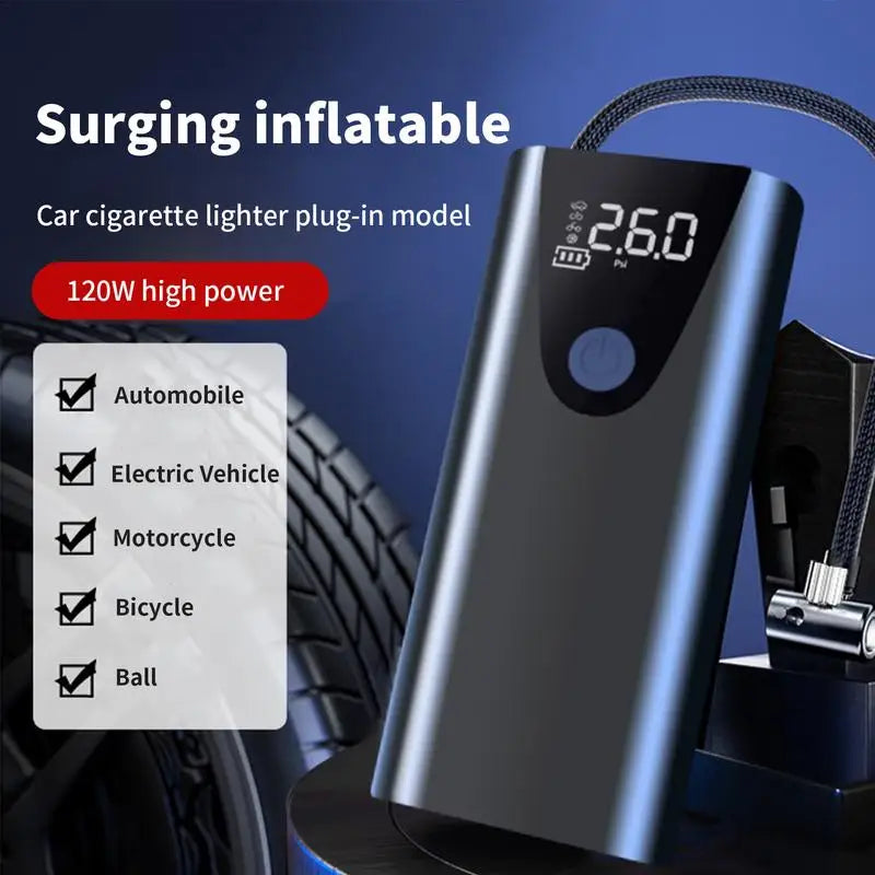 Portable Car Tire Inflator – High-Precision Air Pump for Car, Bike, Motorcycle & More!