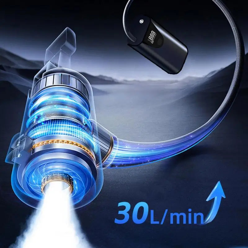 Portable Car Tire Inflator – High-Precision Air Pump for Car, Bike, Motorcycle & More!