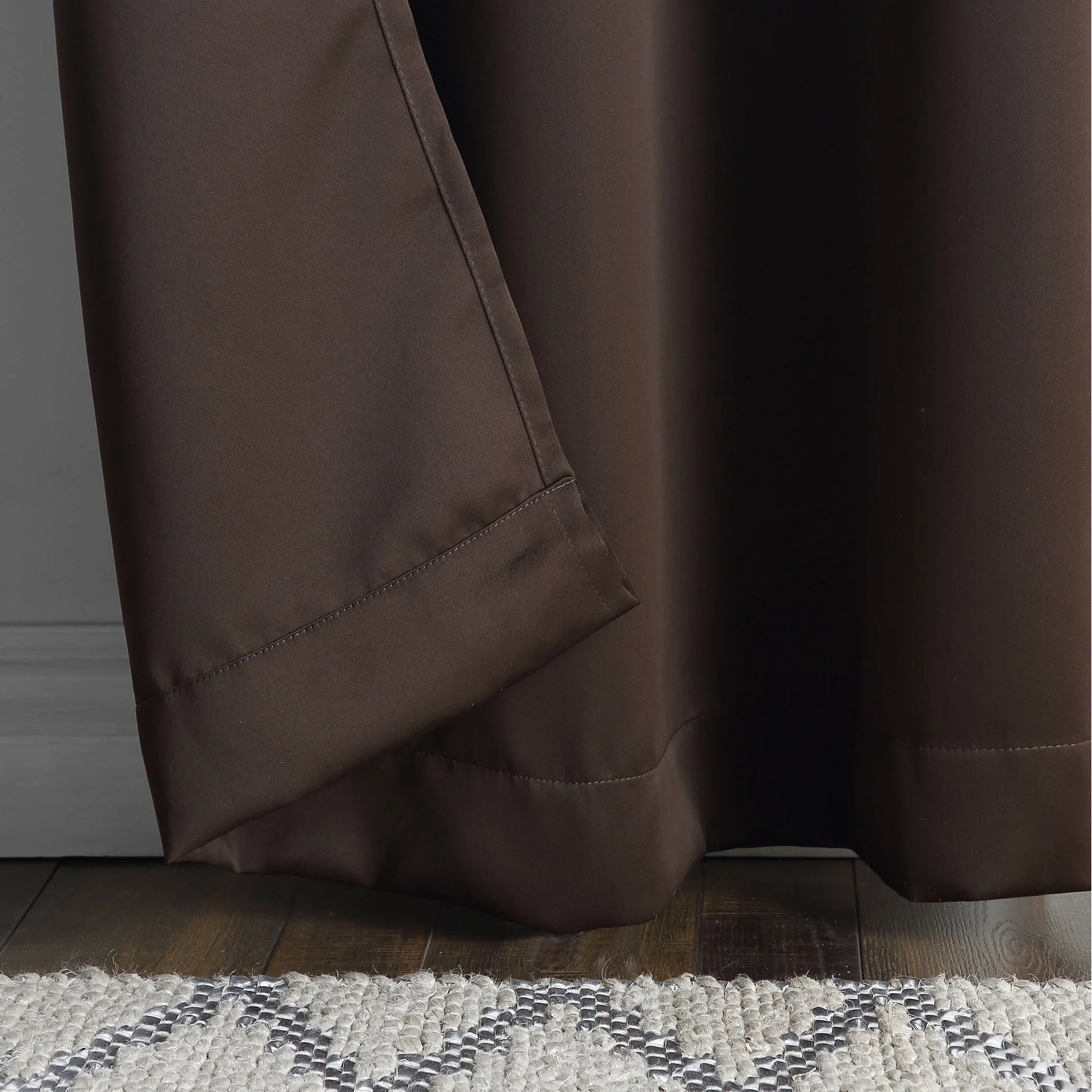 Sun Zero Nolan Energy-Efficient Blackout Curtain Panel with Grommets – 54" x 84", Chocolate Brown